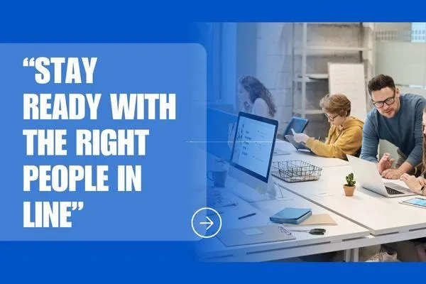 A confident hiring manager reviewing profiles of candidates in a strategic recruitment dashboard.