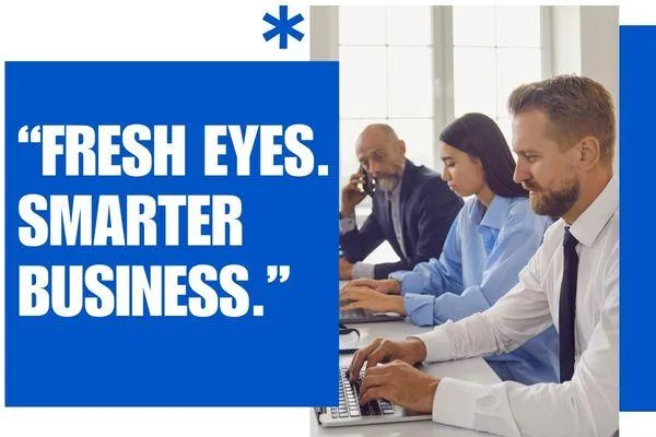 Consultant leading a strategy session with a business team in a modern office.