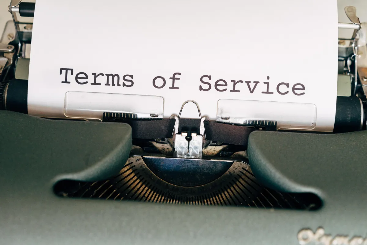 Typewritter with Terms of Service