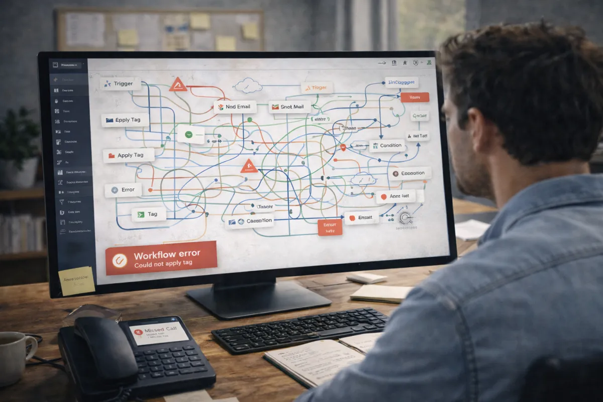 Illustration representing tangled automation workflows