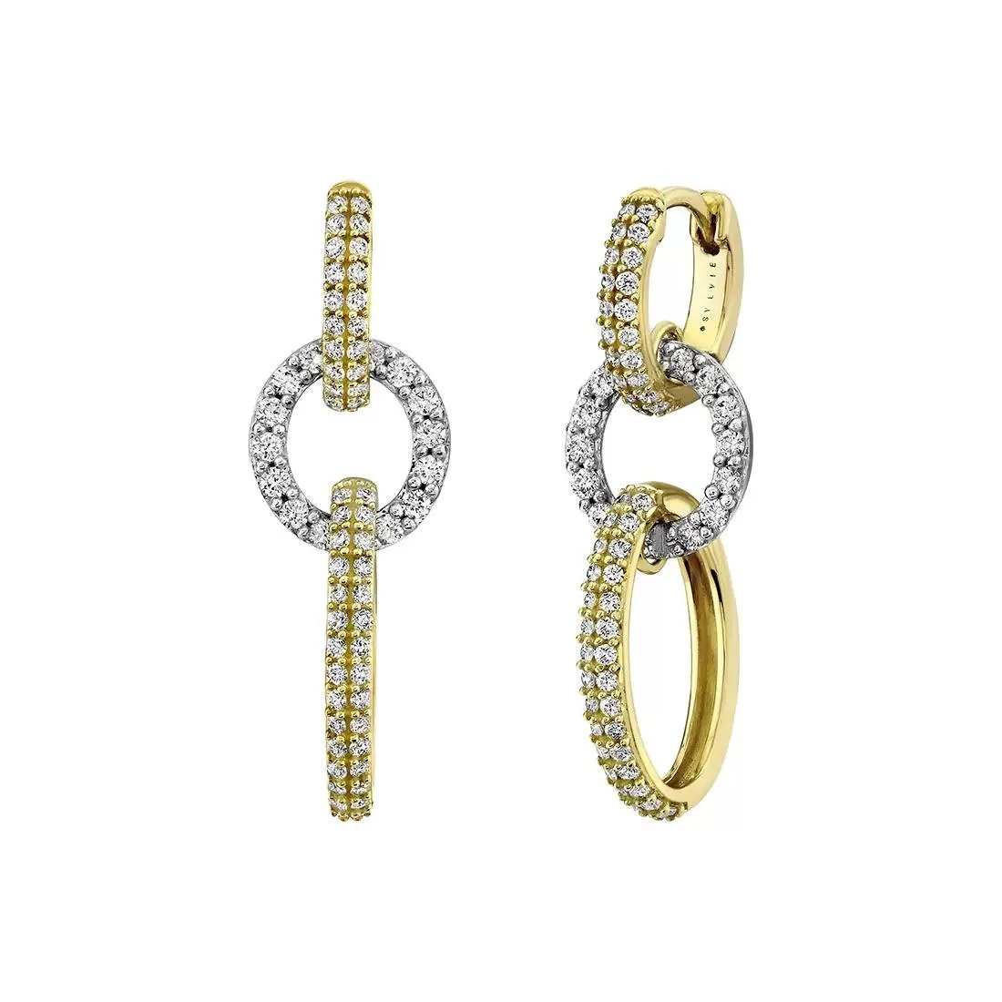 Éternelle Two Tone Diamond Drop Earrings
