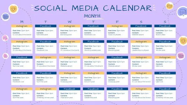 Social Media Calendar