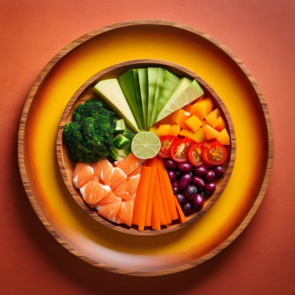 Runder Teller mit Köstlichkeiten