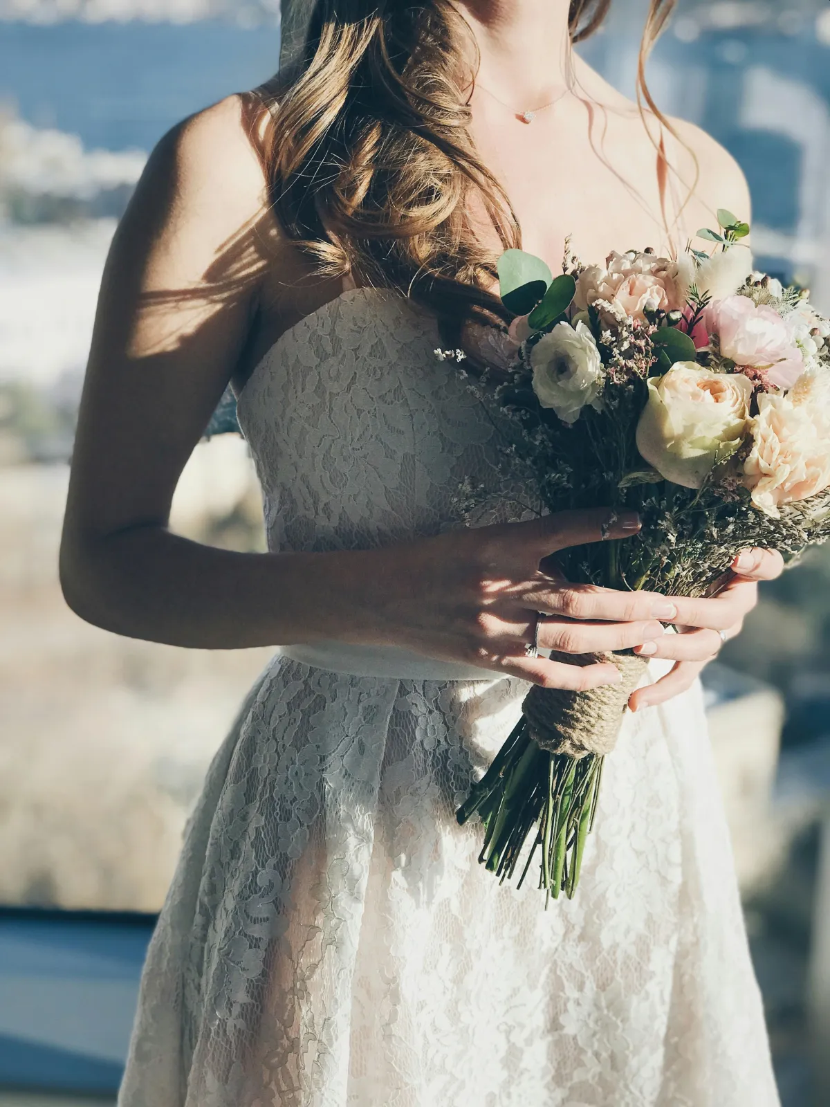 Bride holding Flowers