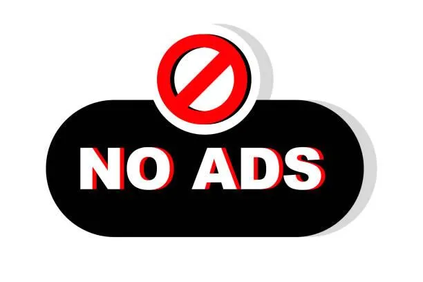 The words "No Ads" with a red circle and a cross through it