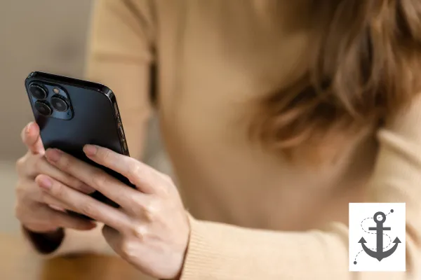 Woman looking at her cell phone