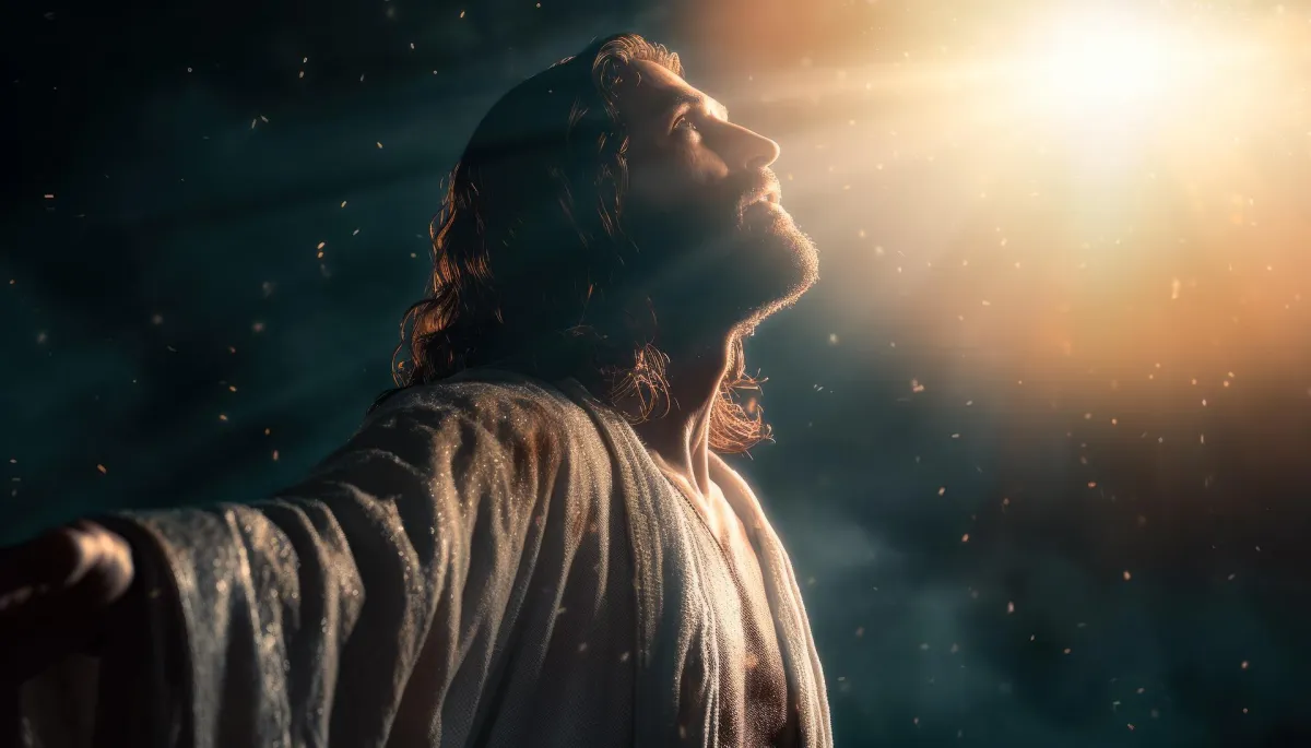 Jesus Christ looking up