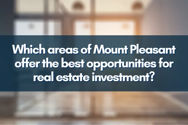 A beautiful view of Mount Pleasant neighborhoods showing homes, parks, and waterfront scenery.