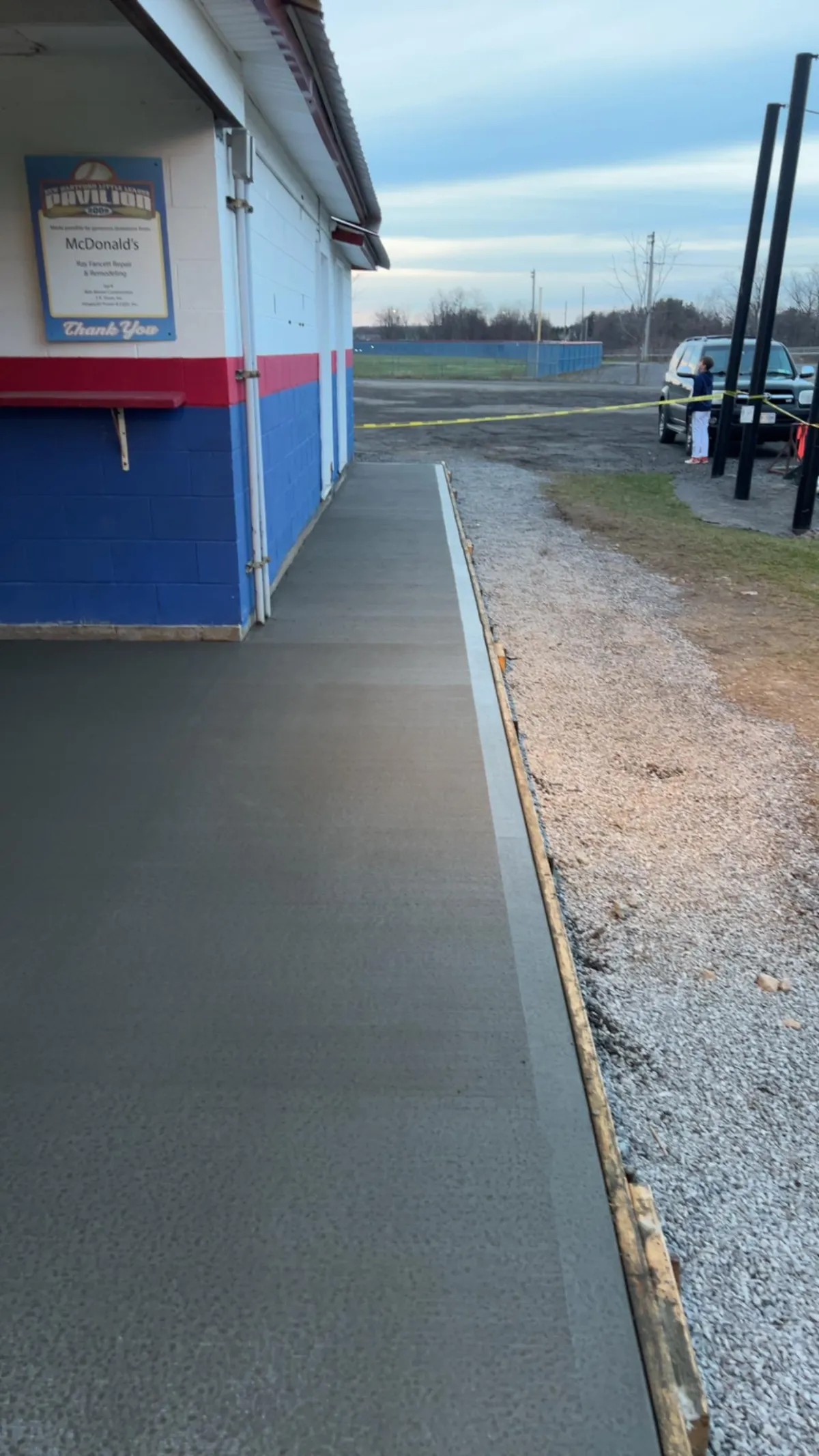 concrete driveway and walkway