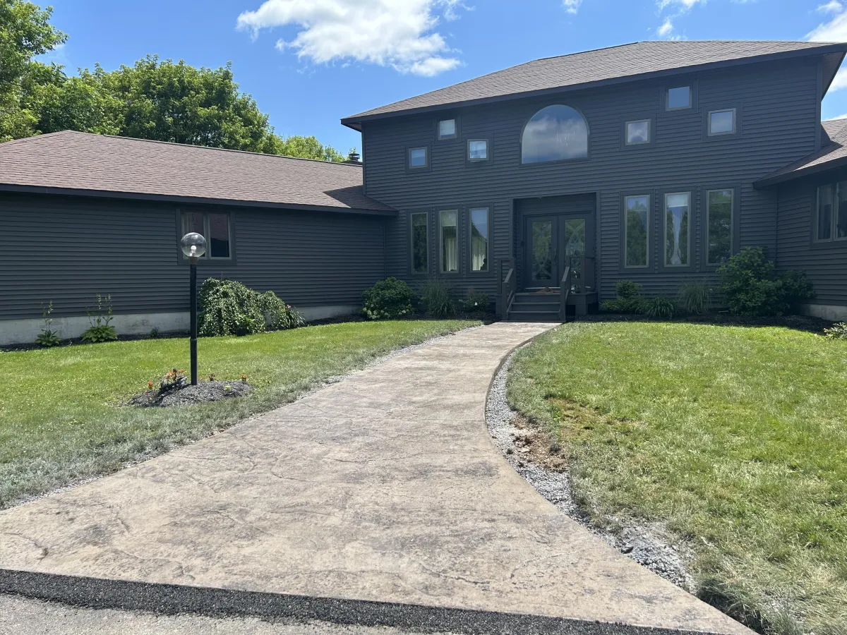 stamped concrete walkway