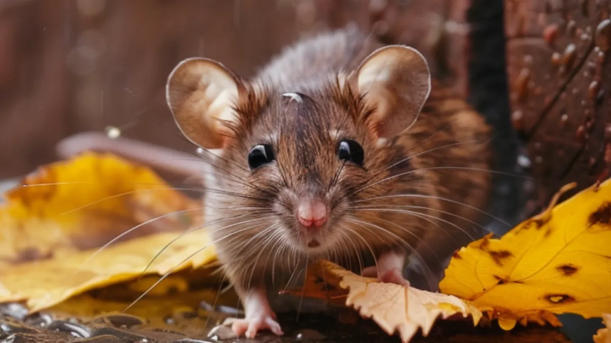 An image of a rodent in Fall season