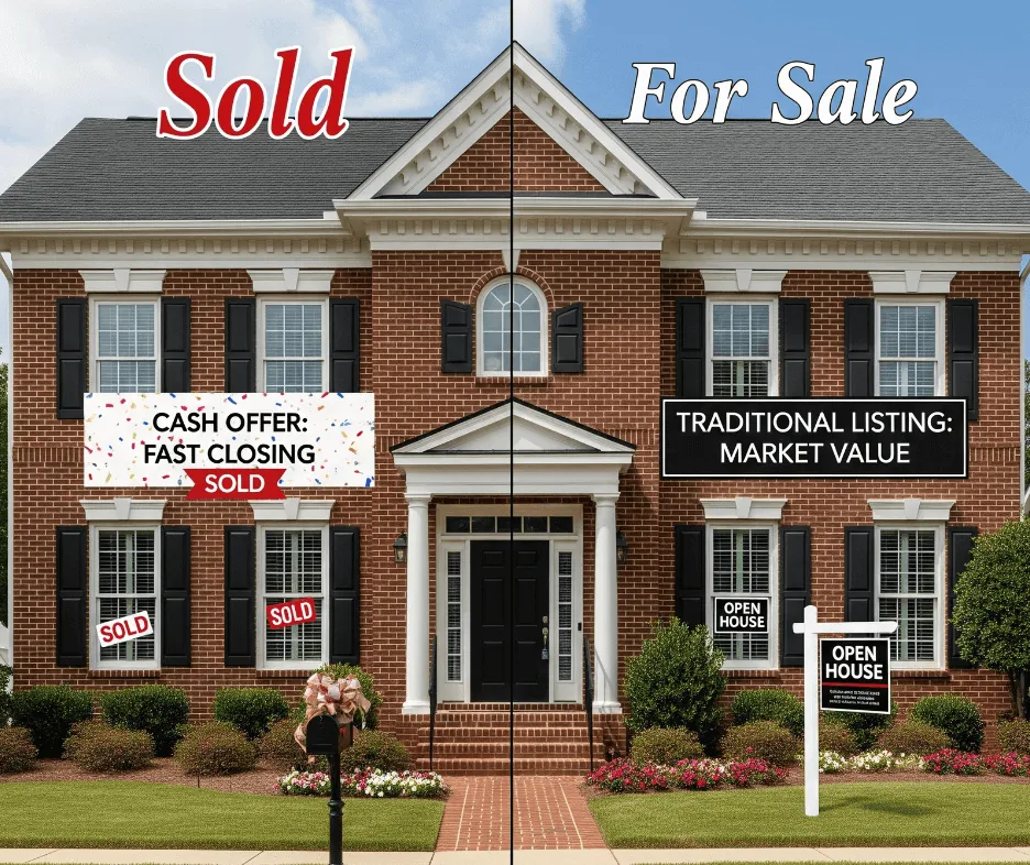 Georgia probate home sale comparison showing cash offer fast closing vs traditional listing market value.