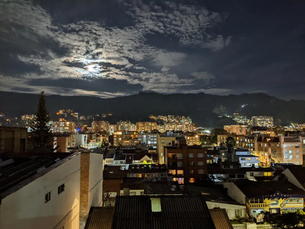 The Bogota skyline at night 