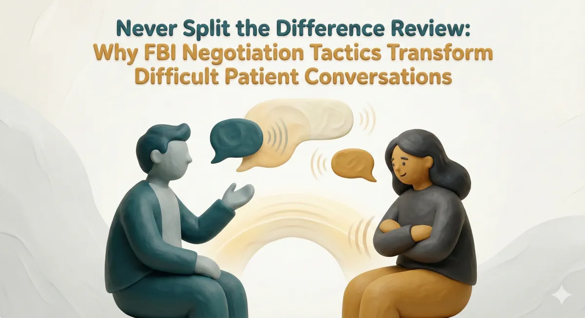 Never Split the Difference Review: Why FBI Negotiation Tactics Transform Difficult Patient Conversations