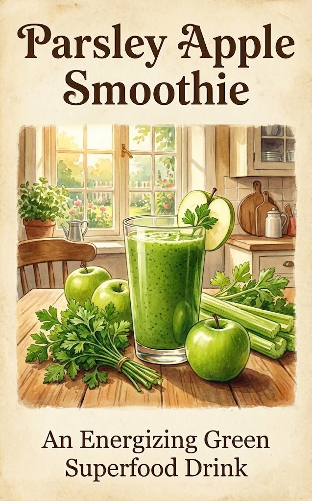 Parsley Apple Celery Smoothie | Energizing Green Superfood Drink
