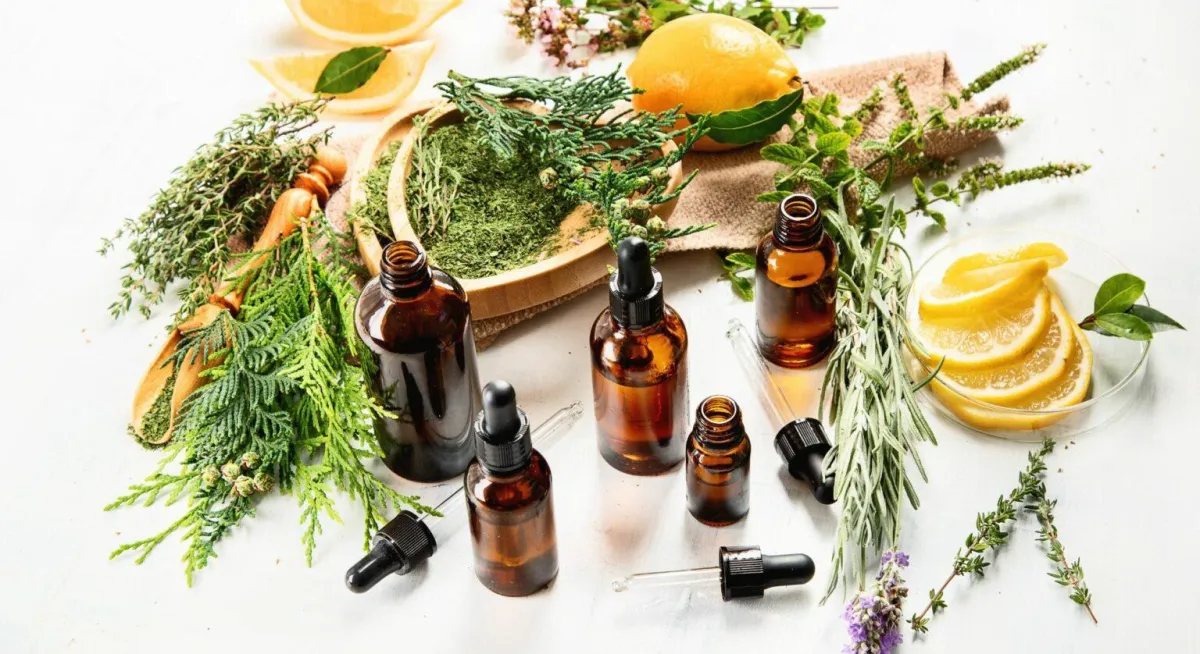 bottles of essential oils