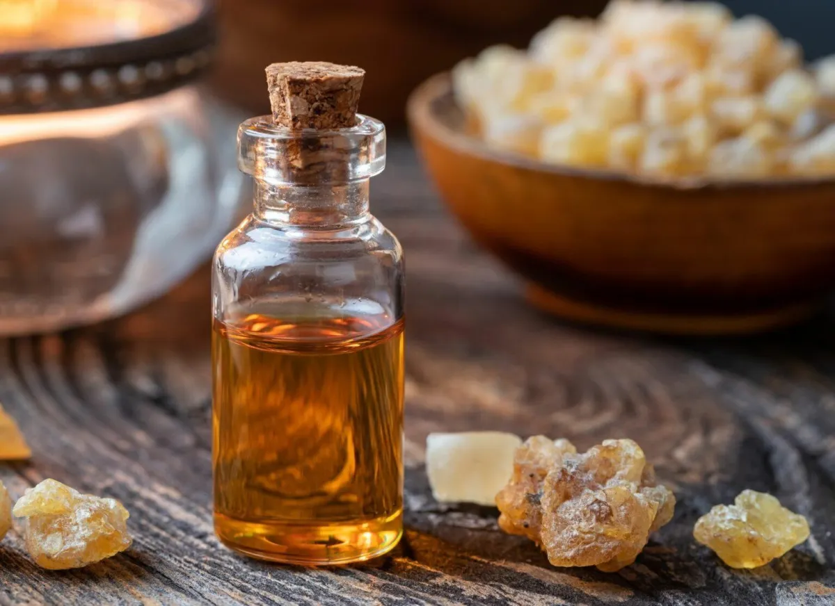 bottle of frankincense essential oil