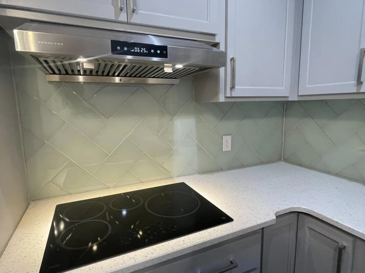 Kitchenette wall cabinetry installed during room addition in Evans Georgia