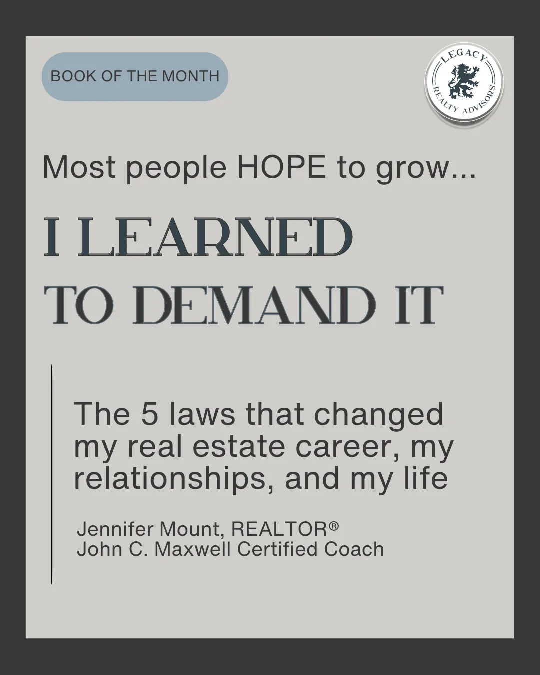 Start demanding success like Jennifer Mount in Tulsa, OK, a real estate agent dedicated to her career and coaching others.