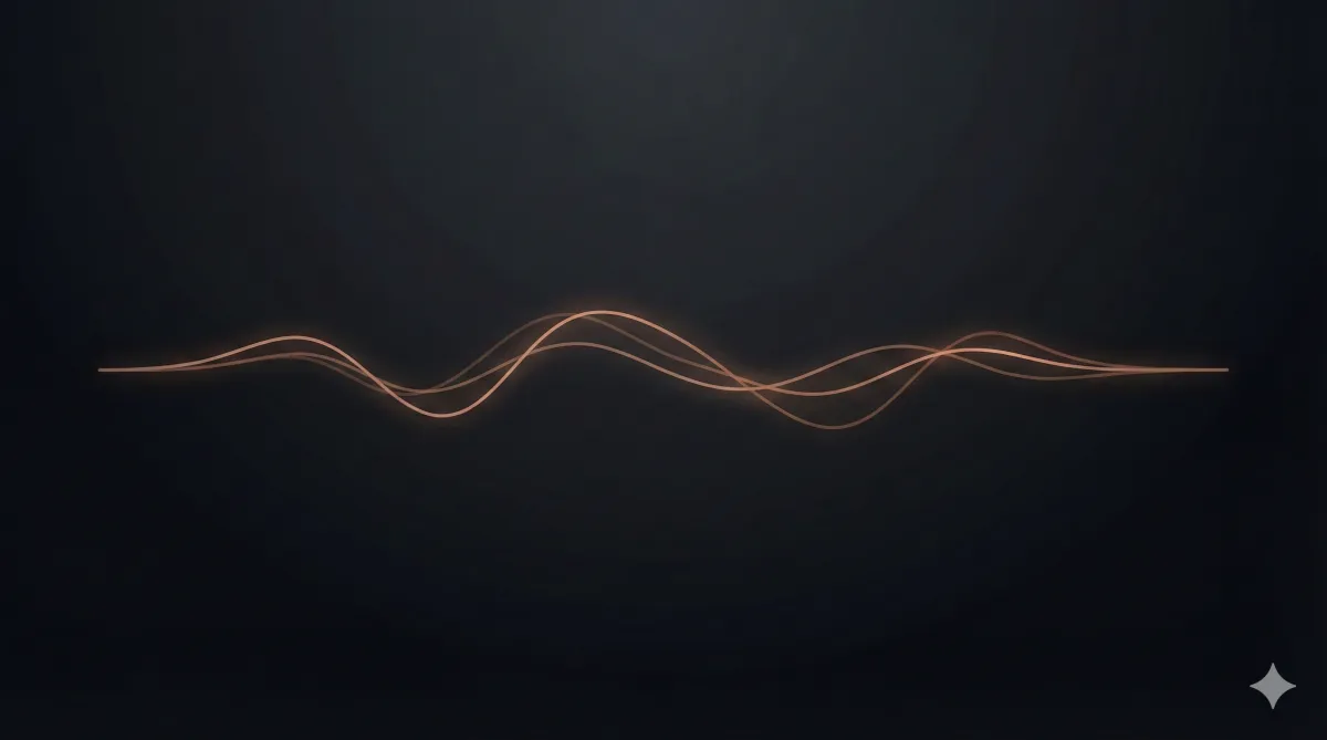 Minimal abstract soundwave representing focused attention and intentional direction