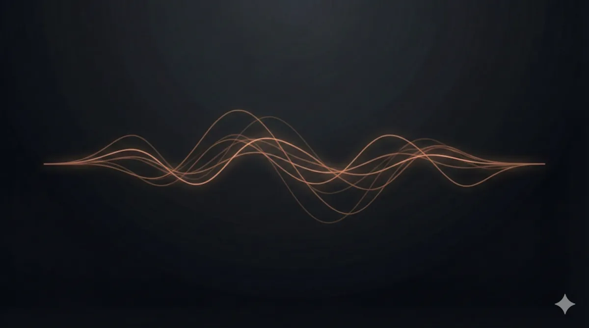 Minimal abstract soundwave representing calm, discipline, and emotional resilience