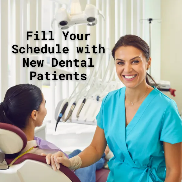 happy dentist with her new patient