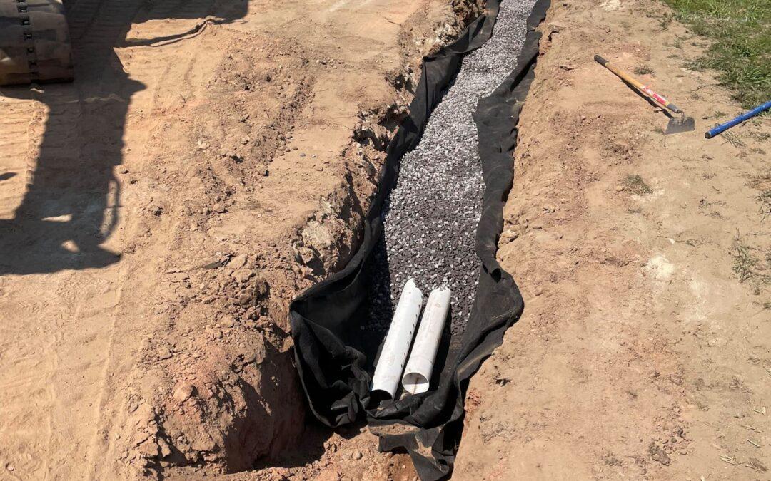 French drain installation