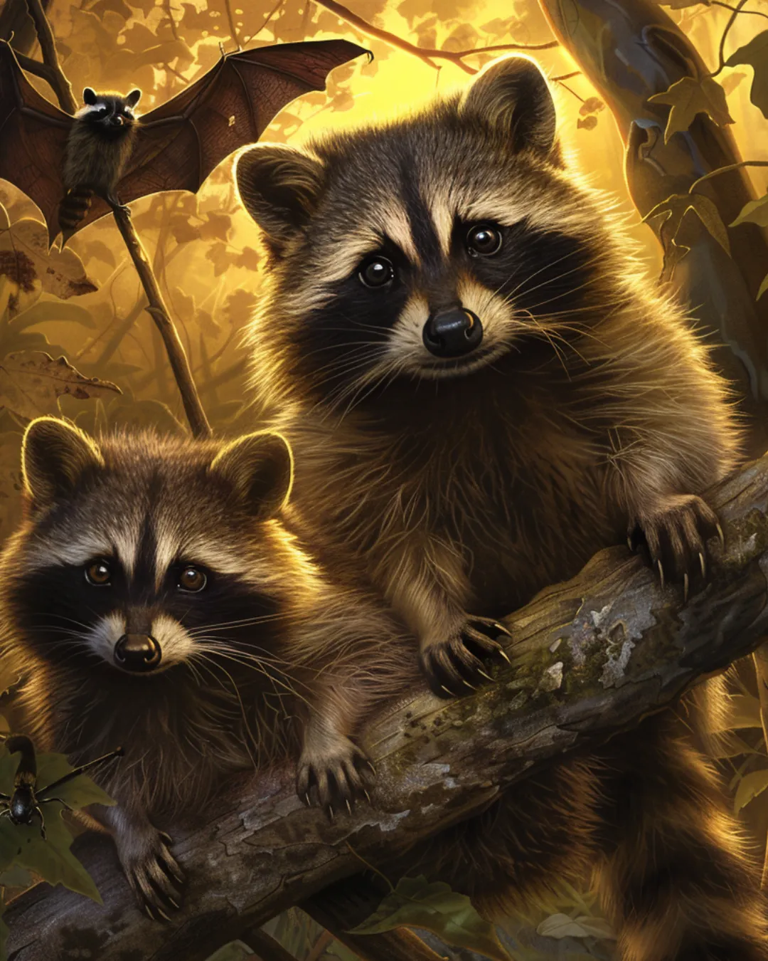 An Image of Raccoons and bats