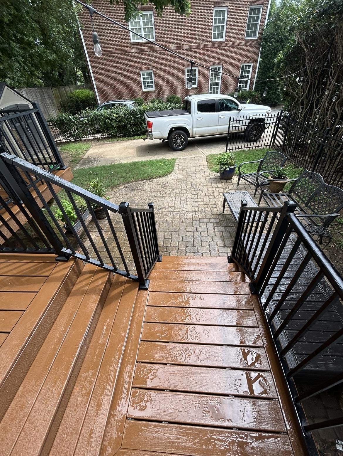 Composite deck with steps by Wyatt Built in Statesville NC