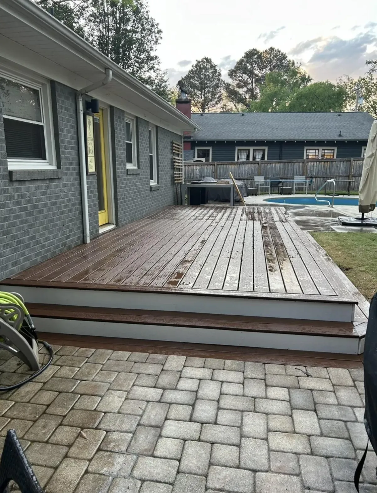  Composite deck with steps by Wyatt Built in Cornelius NC