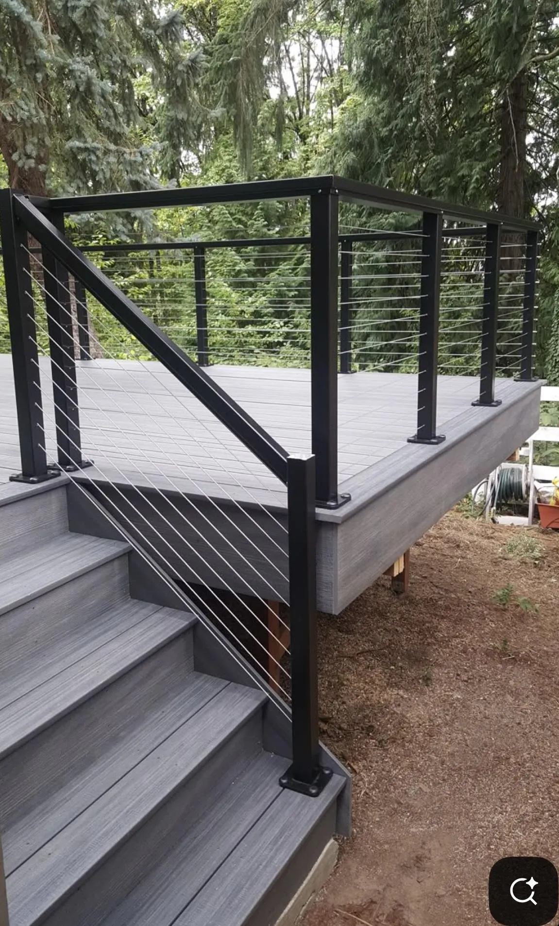 Cable railing on composite deck by Wyatt Built in Statesville NC