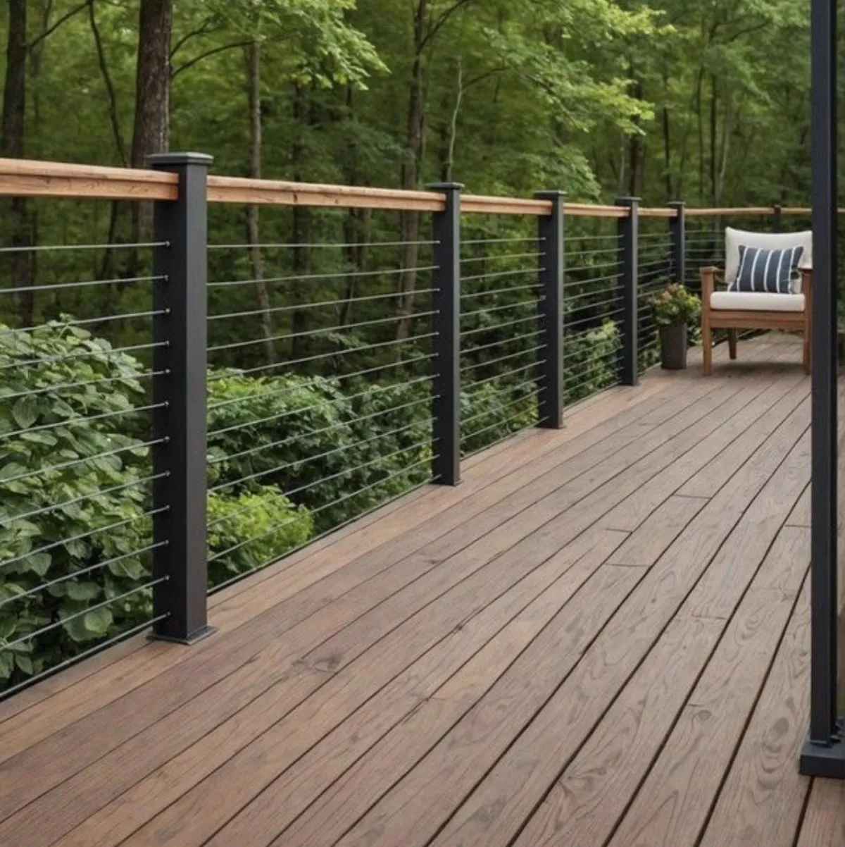 Custom wood and vinyl railing by Wyatt Built in Statesville NC