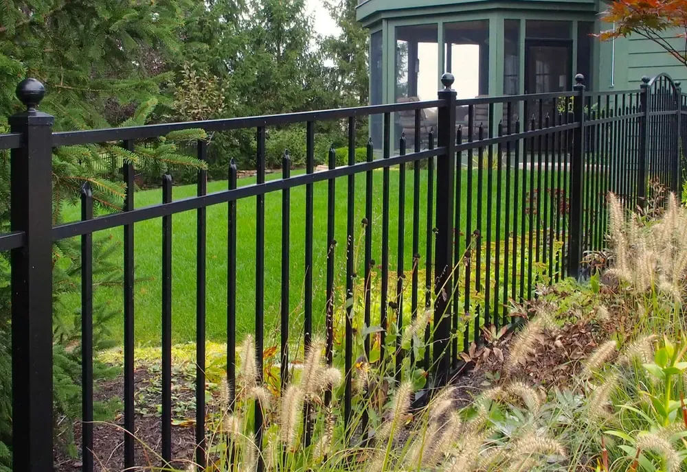 Black aluminum pool fence by Wyatt Built in Mooresville NC