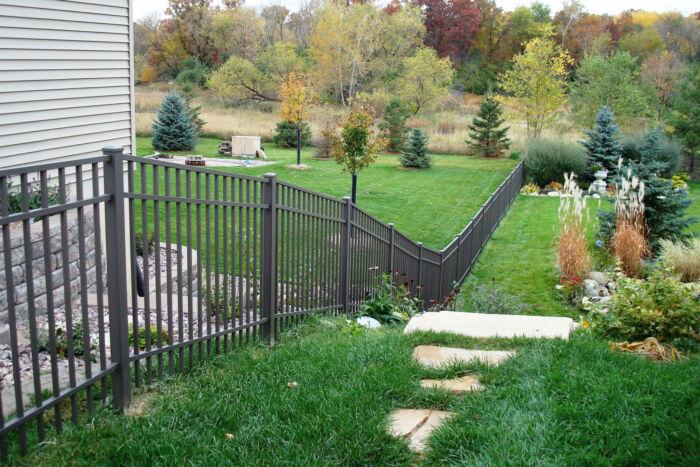 Black aluminum yard fence by Wyatt Built in Statesville NC