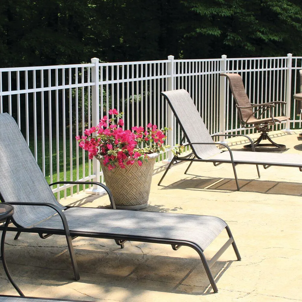  White aluminum yard fence by Wyatt Built in Statesville NC