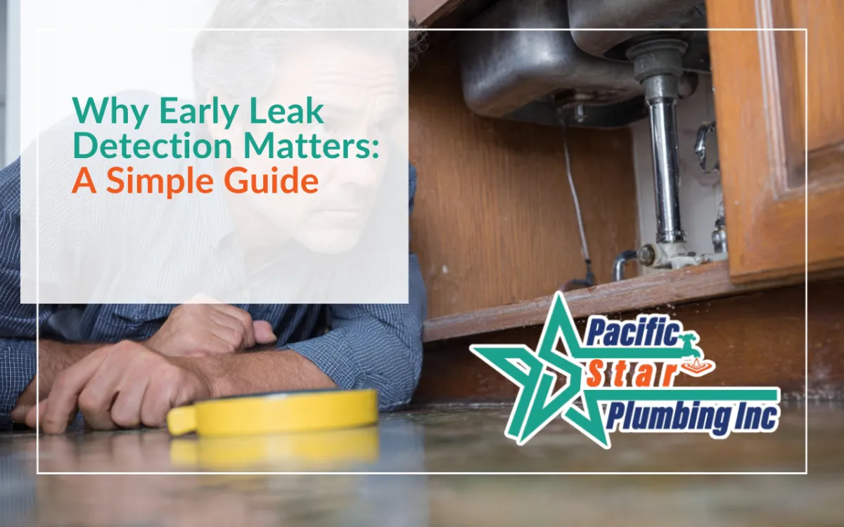 Importance of early leak detection with a homeowner checking for damp spots under a sink