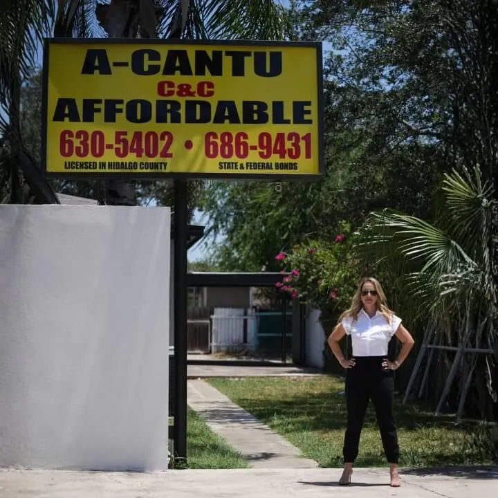 Claudia Cantu Flores standing outside of main office in mcallen tx