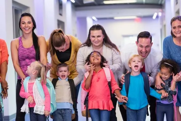 parents and kids in school