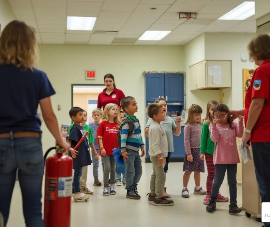 teachers and children in a classroom