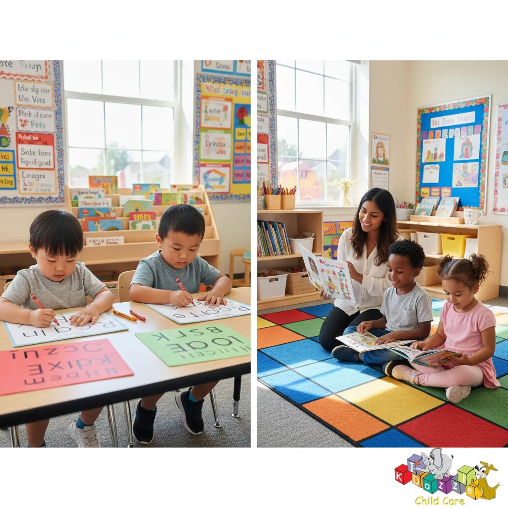 young children engaging in early literacy activities