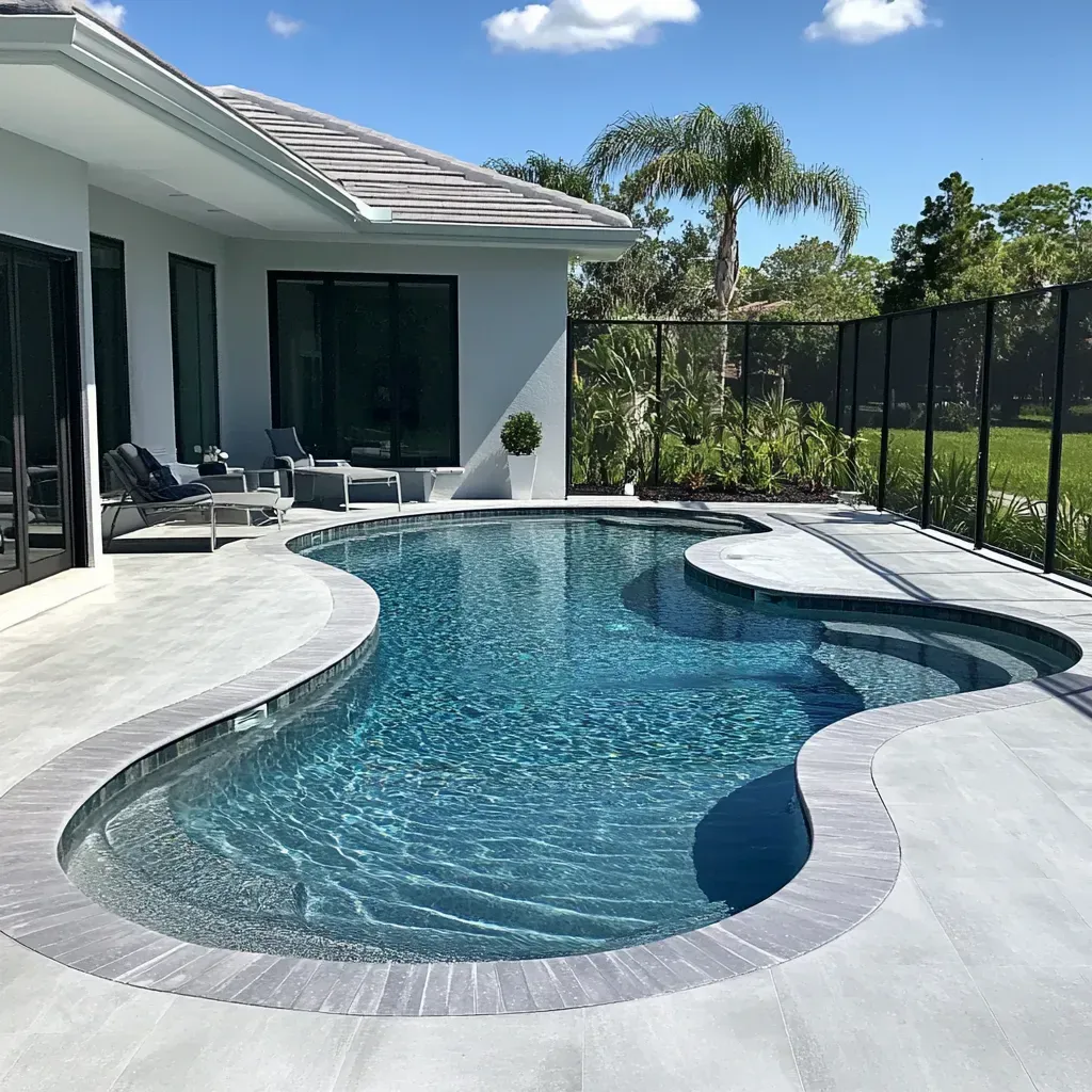 swimming pool contractor naples fl installed this beautiful lazy inground pool build