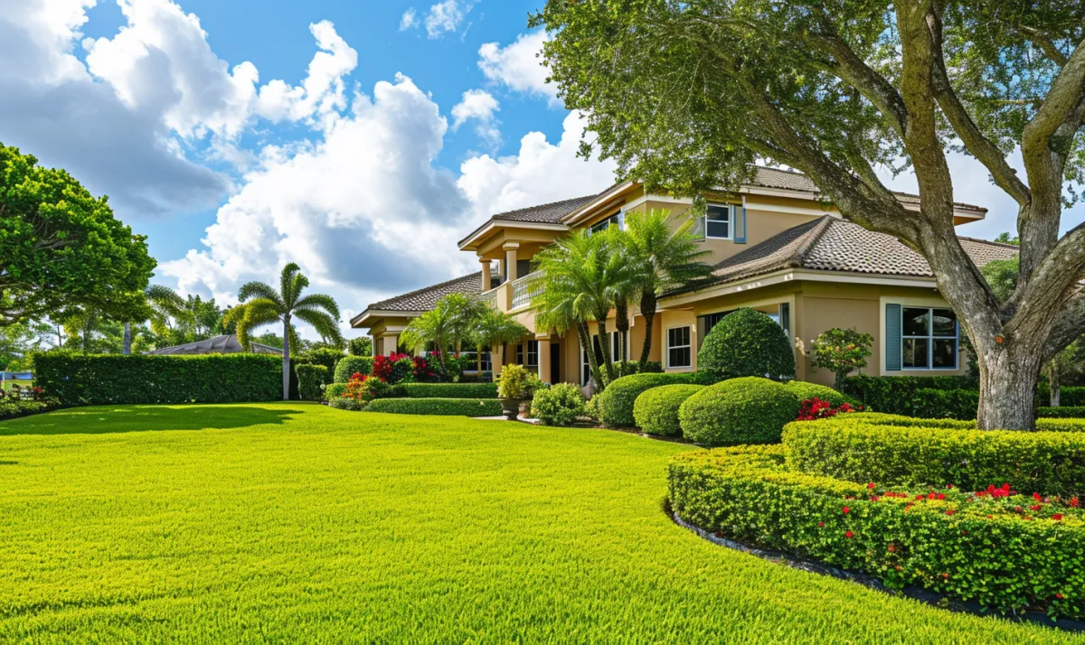 A Florida Backyard with well trimmed trees