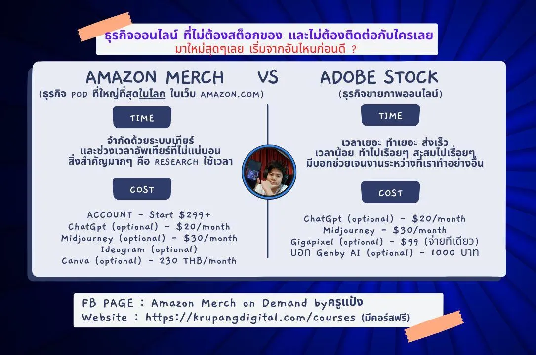มาใหม่ ทำ POD หรือ Adobe Stock ก่อนดี