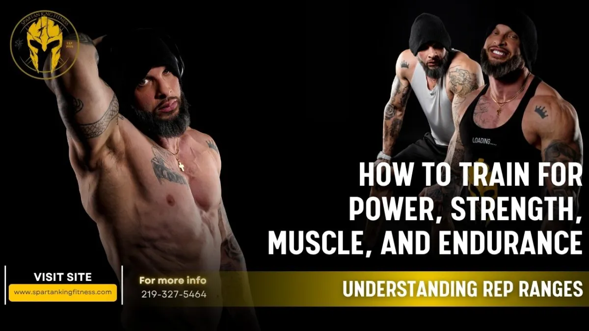 strength training, power training, hypertrophy training, muscular endurance, rep ranges, weightlifting goals, 1RM training, training intensity, how to lift weights, fitness programming, strength vs endurance, muscle building tips, rep scheme guide, lifting for women, functional strength, workout planning, weight training tips, gym training breakdown, lift with purpose, Spartan King Fitness