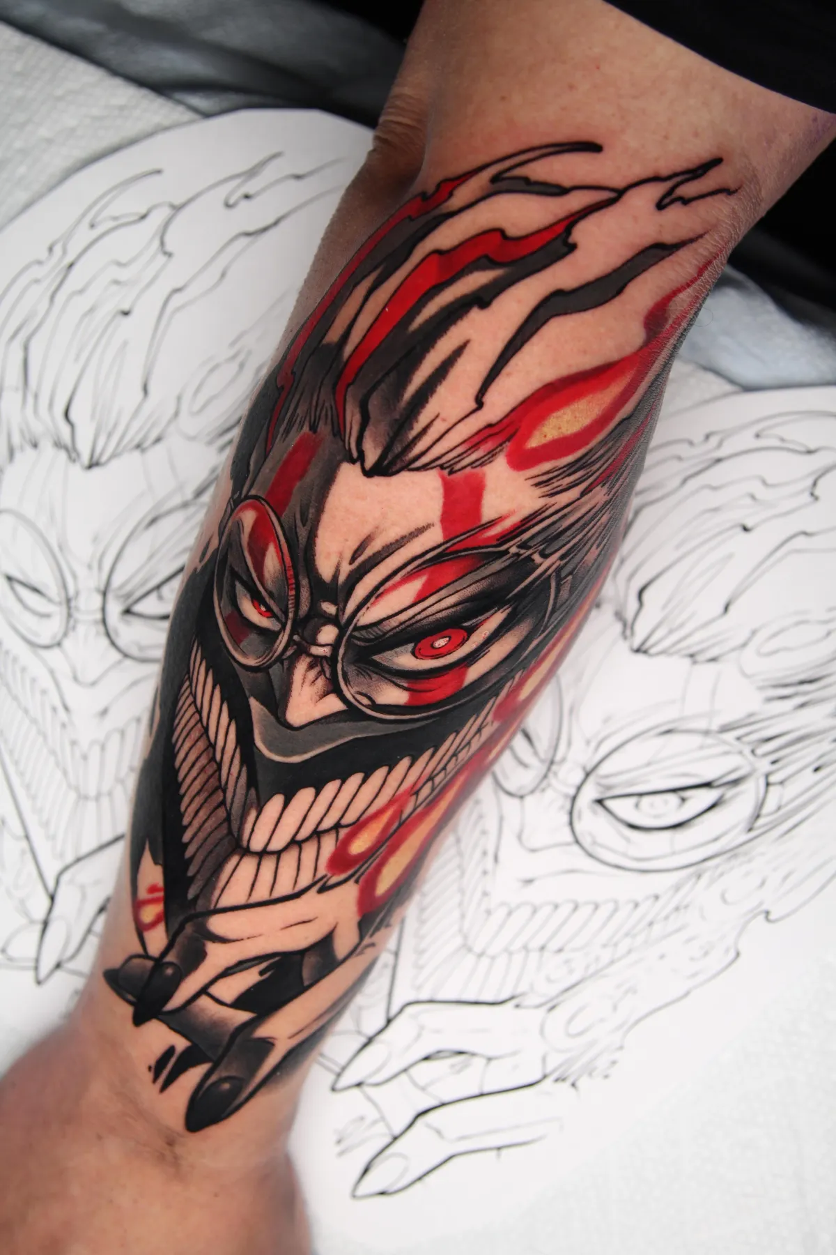 Okarun tattoo, Dandadan tattoo, turbo granny tattoo, anime tattoo, xsadfamx