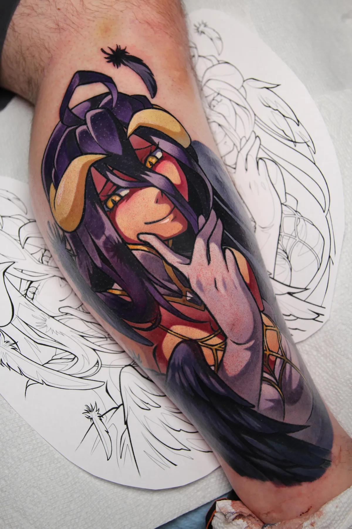 Albedo tattoo, Overlord tattoo, anime tattoo, xsadfamx