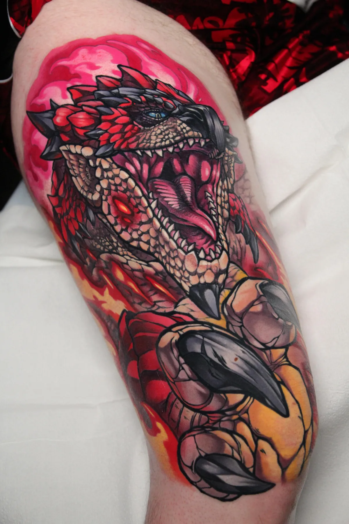Rathalos tattoo, video game tattoo, anime tattoo, monster hunter tattoo, xsadfamx