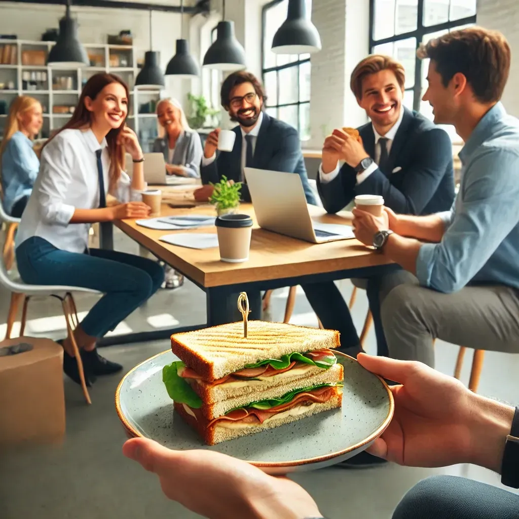 people eating a blt from QCLB in their charlotte office