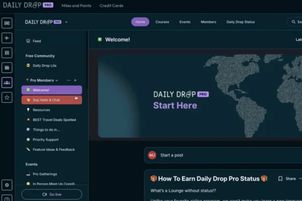 Screenshot of Daily Drop Pro dashboard