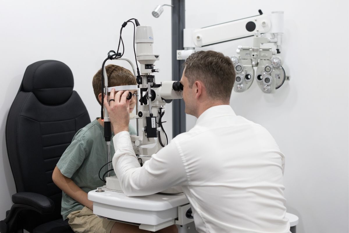 Children’s eye test with colour vision assessment at Mackay optometrist clinic